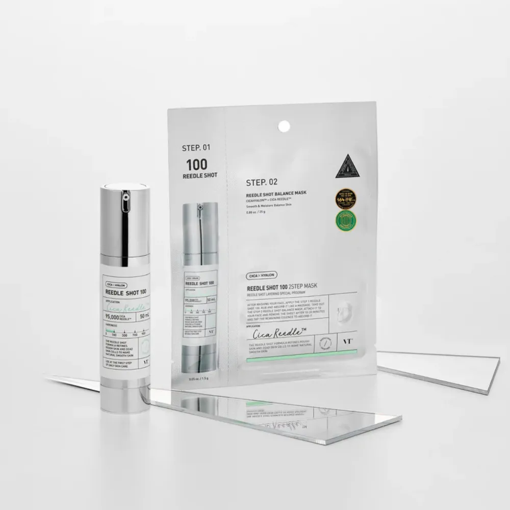 Mascarilla facial en dos pasos que combina la tecnología Reedle Shot™ con una sheet mask intensiva de colágeno y ácido hialurónico. El primer paso activa la piel mediante micro-spículas naturales de sílice biogénica, que estimulan la renovación cutánea y mejoran la absorción de los activos reafirmantes. El segundo paso hidrata en profundidad con colágeno hidrolizado, ceramidas y escualano, dejando la piel más firme, lisa y luminosa, con una sensación de confort inmediato y sin irritación. Ideal como tratamiento antiedad semanal o para preparar la piel antes de eventos, logrando un efecto de piel revitalizada y con textura perfeccionada.
