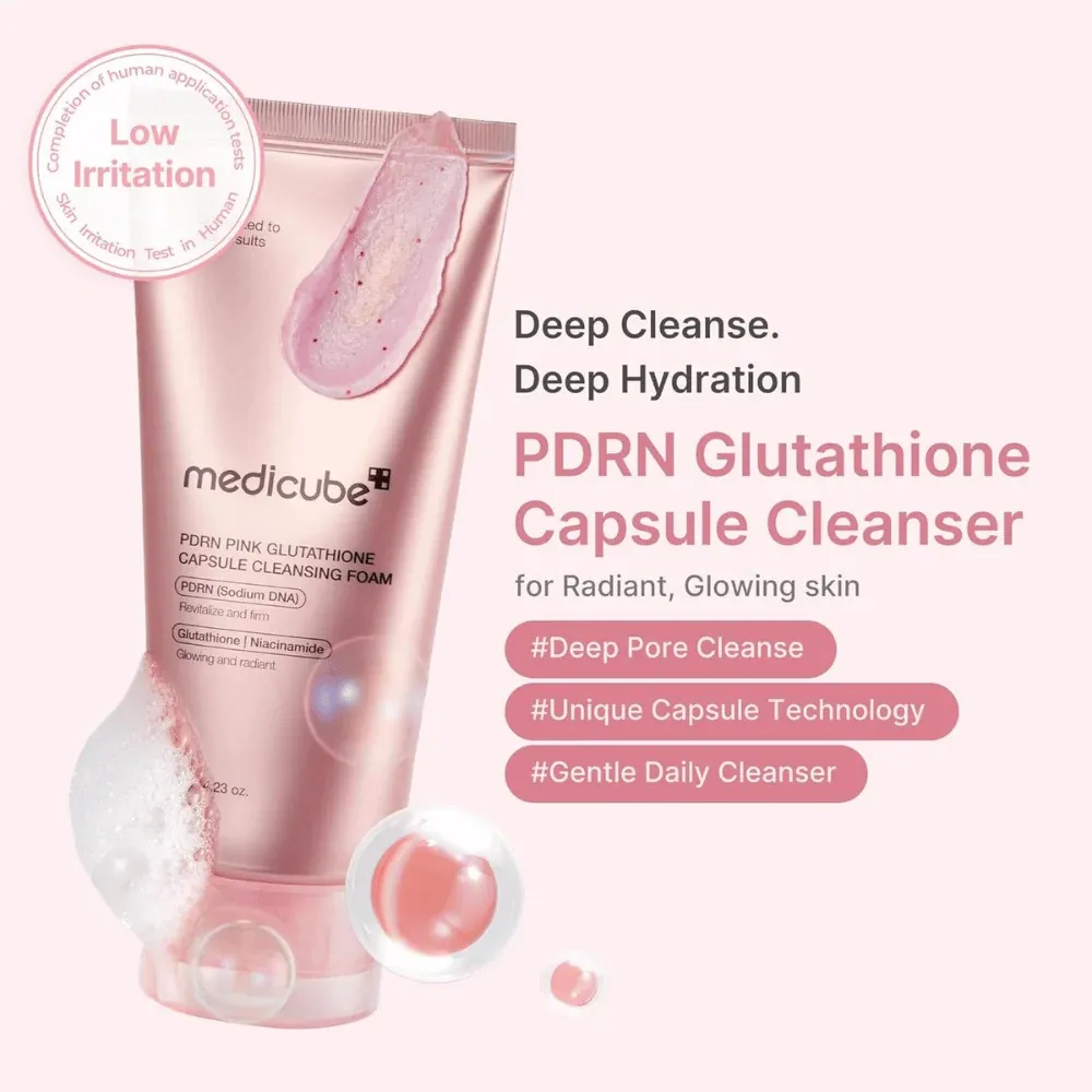 Medicube - PDRN Pink Glutathione Capsule Cleansing Foam 2